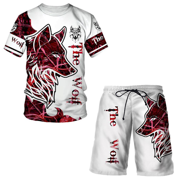 Herr 2-delat träningsset sommar shorts set Style 1 4XL