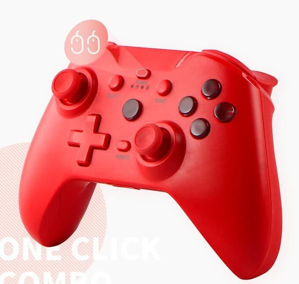 Bluetooth Trådløs Spillkontroll med 2.4G Mottaker Red
