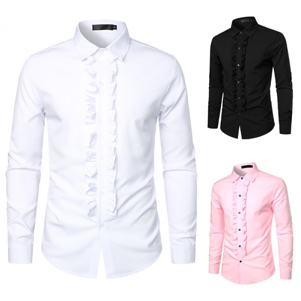 Franska manschettskjortor för män White 2XL