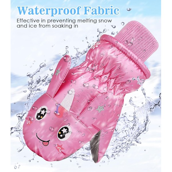Vantar för småbarn, Snöhandskar i Varm Korallfleece Pink