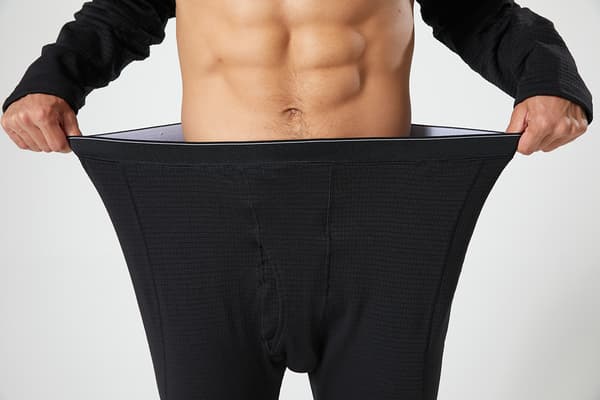 Mænds Termisk Underundertøj Langt Bukser Sæt Black XL