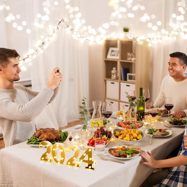 2024 LED-upplysta siffror för 2024-festdekoration 2024