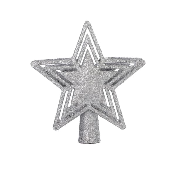 Christmas Tree Topper, Christmas Lights Tree Top silver