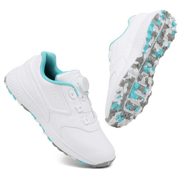 Dam Golfskor Spikeless Vattentäta Golf Sportsneakers White Blue 38