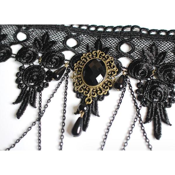 Halloween Halsband Svart Spets Bred Halsband 35*5CM