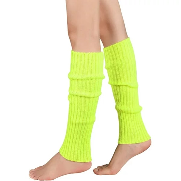 Dame Legwarmere i 80-talls Ribbestrikk Fluorescent