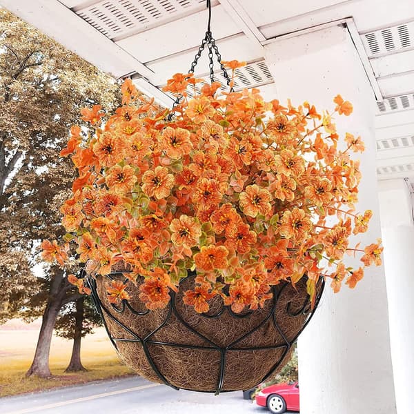 Kunstige Efterårsblomster til Udendørs, 10 Bundter Kunstige Planter 10PCS