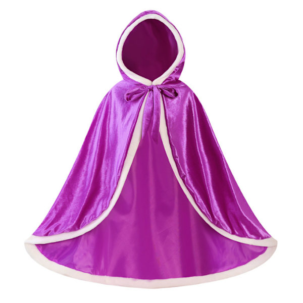 Girls Dress Up Hodded Cape Kostym för Princess Cloaks purple 120