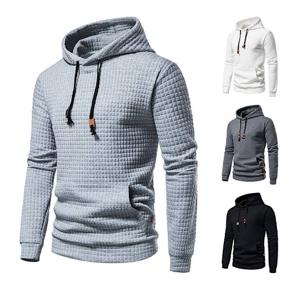 Långärmad tröja för män Casual hoodies light grey M