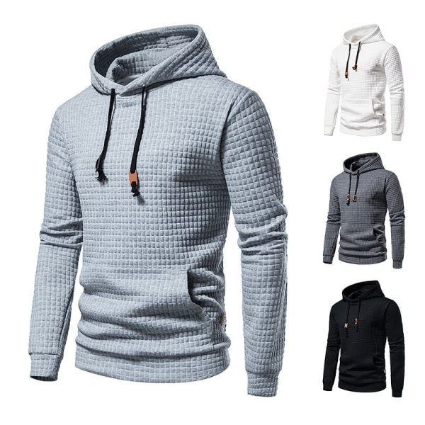 Långärmad tröja för män Casual hoodies light grey XL