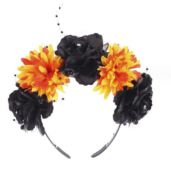 Halloween Blomsterhårband Falska Blomsterhuvudbonader Yellow