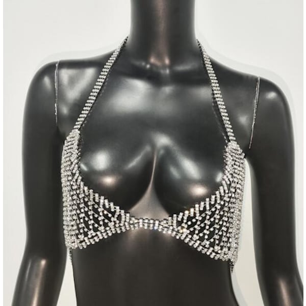 Strass lång tofs midjekedja Body Chain GOLD