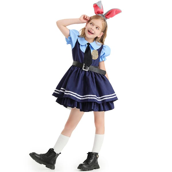 Flickor Polis Kostym Barn Polis Outfit L