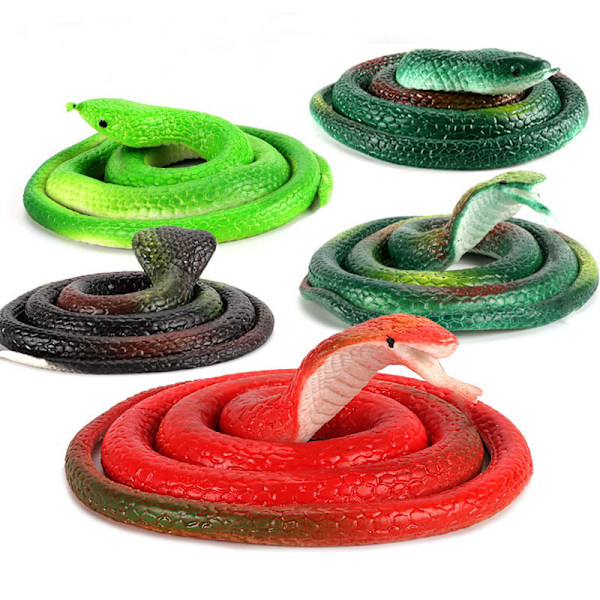 5 stk. Realistiske Falske Slanger Legetøj Blød Gummi Slange Figur Have Slange 5PCS#2