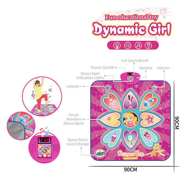 Dansmatta, Dance Mixer Rhythm Step Play Mat för barn
