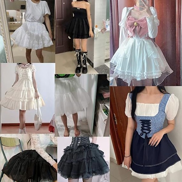 Kvindes Petticoat 4 Lags Højringløs Kort Længde Tulle Crinoline Underkjole
