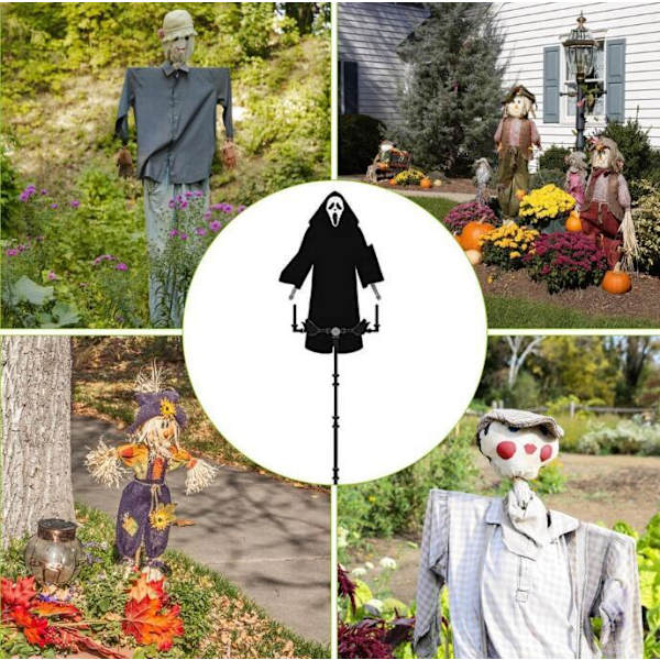 Skrigende Spøgelseskappe Skræmmefugleskræmme Halloween Havedekoration Black