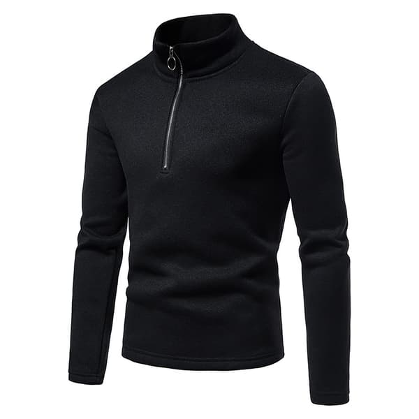 Herrar Zip-tröja Slim Crew Black S