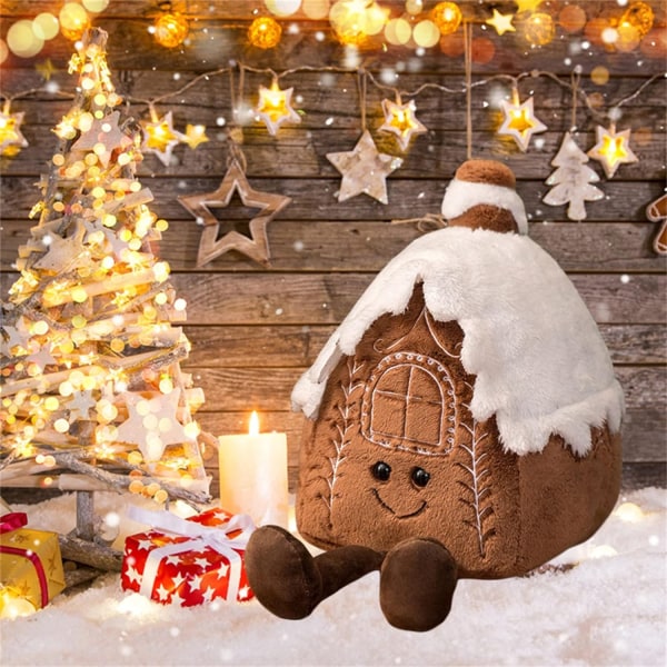 15.7'' Joulupukki Pehmolelu Piparkakkumies Gingerbread house-32cm