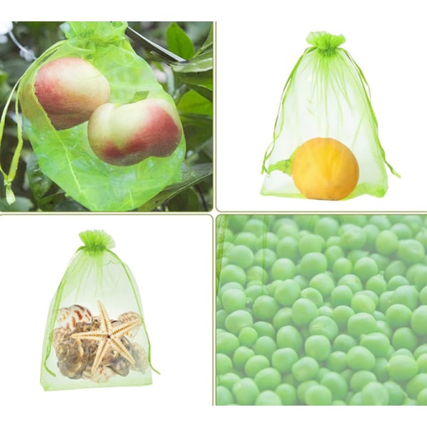 20st Fruktinsekts- och fågelsäkra mesh fruit green 10*15cm