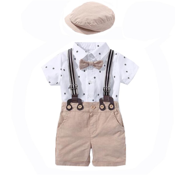 Baby Boy Kläder Gentleman Outfits Kostymer white 59cm