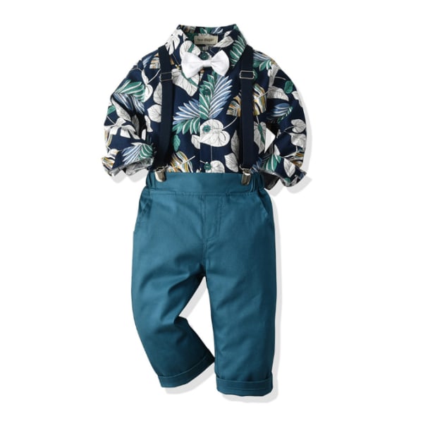 Baby Boy Kläder Toddler Klänning Outfits Bomull dark blue 80