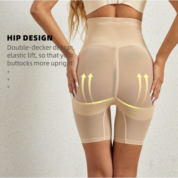 Høytaljede Shapewear Leggings med Magekontroll og Rumpeheving beige S