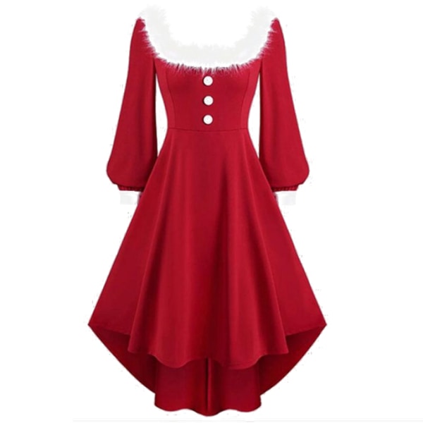Print klänning med jultryck för kvinnor style 5 L
