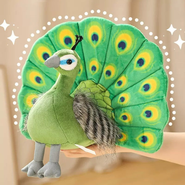 25*30CM Ihastuttavat eläintarhan muistot Peacock Ppen Tail -koristeet nukkeja green