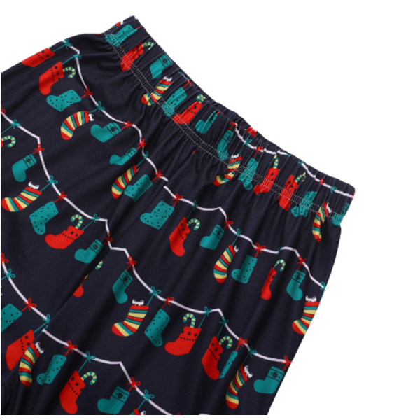 Julstrumpa Printed Fader Mamma Barn Mathing Kläder Set KIDS 4T