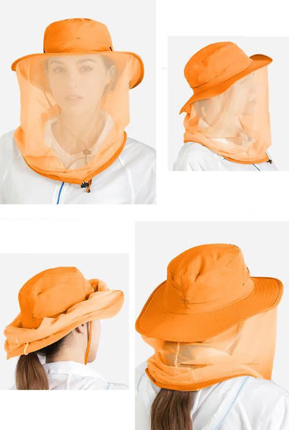Utomhus Storbrättad Mesh Solhatt Orange