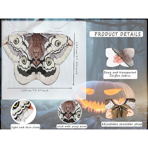Halloweenfjärilsvingar Kostym för Kvinnor B
