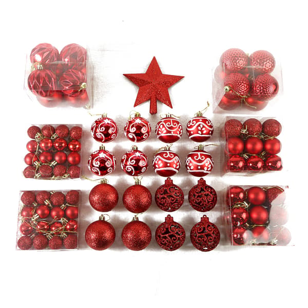 101 st set prydnadsföremål som för julgran Red