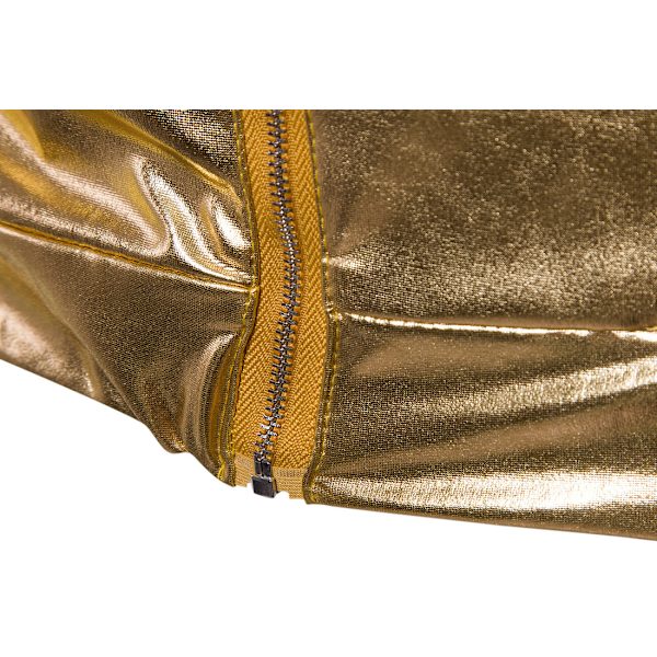 Mænds Stående Krage Zip Langærmet Sequin Jakke Golden XXL