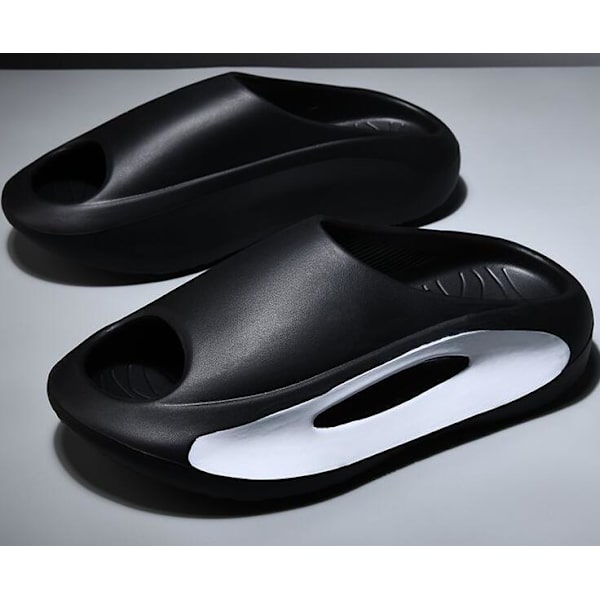 Herrar Casual Ytterkläder Tjocka Botten Svala Tofflor Black 40-41