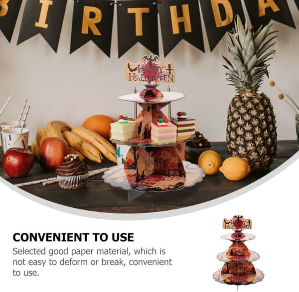 Cupcake-stativ for Halloween-festpynt 3-trinns dessertstativ Style 2