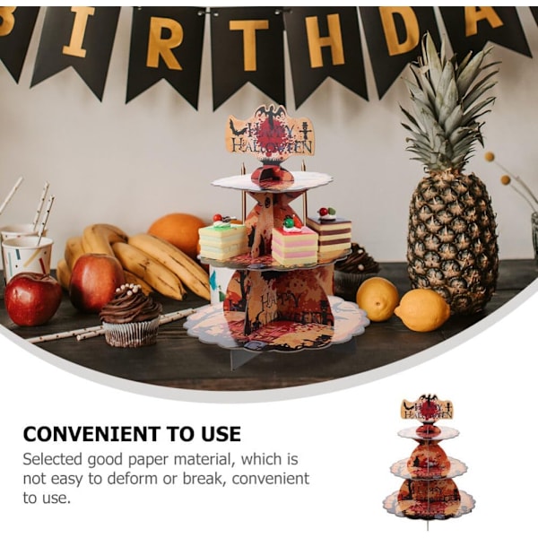 Cupcake Stativ til Halloween Fest Dekorationer 3-lags Dessert Stativ Style 2