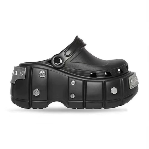Mænd Kvinder Åndbare Have-Klodser Komfortable Slip-On Strand-Sandaler Tøfler Black 44-45