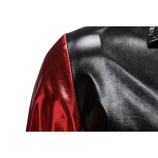 Herrarnas Långärmad Patchworkjacka med Pailletter Red XL