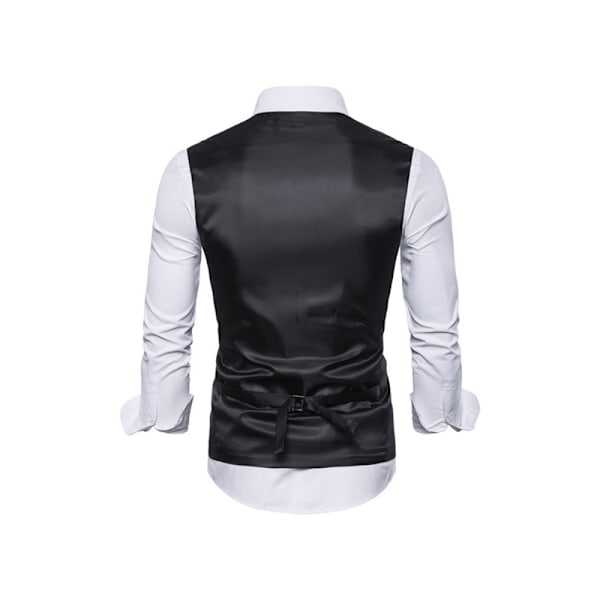 Herrar Väst i Randigt Tyg, Slim Fit, Formell Klädväst, Dubbelknäppt, Business Väst Coffee M