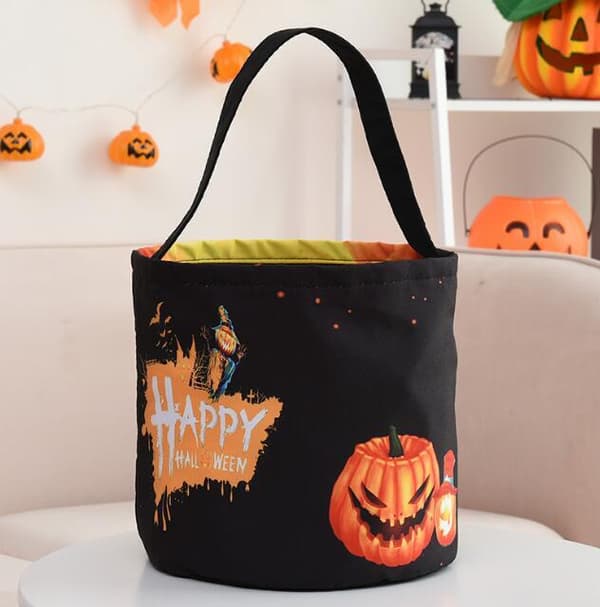 Halloween Børne Tote Lysende Græskar Taske Black