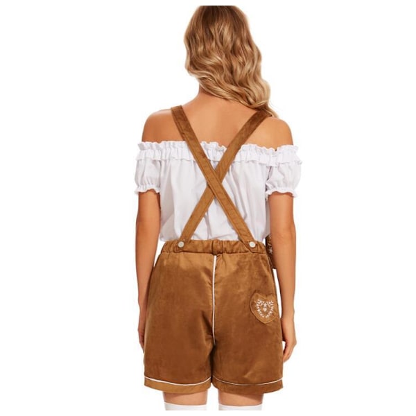 Naisten Oktoberfest-Halloween-palvelijapuku hatulla XL