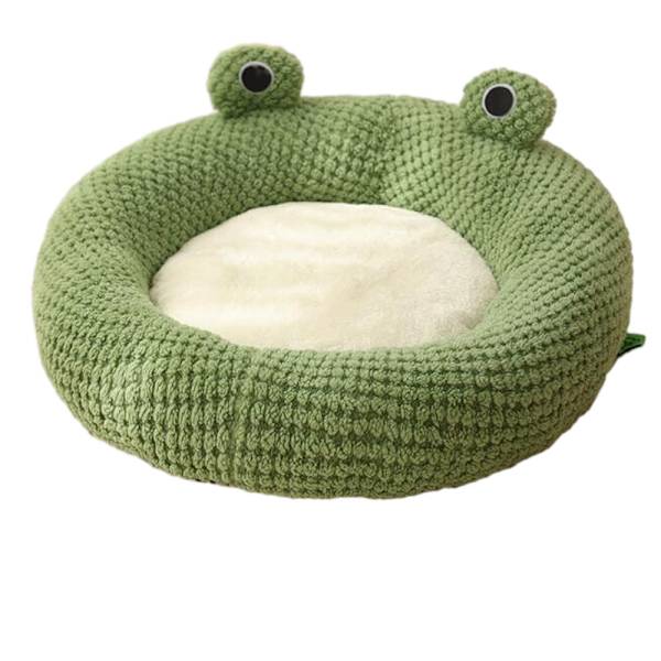 Superpehmeä Vihreä Sammakko Muotoinen Lemmikkivuode Rounded Nest M