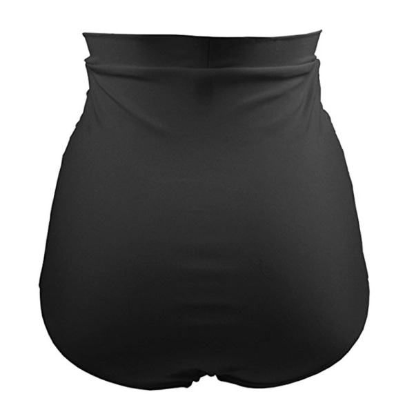 Dame Ruched Højtaljet Bikini Bund Retro Vintage Badetøj black S