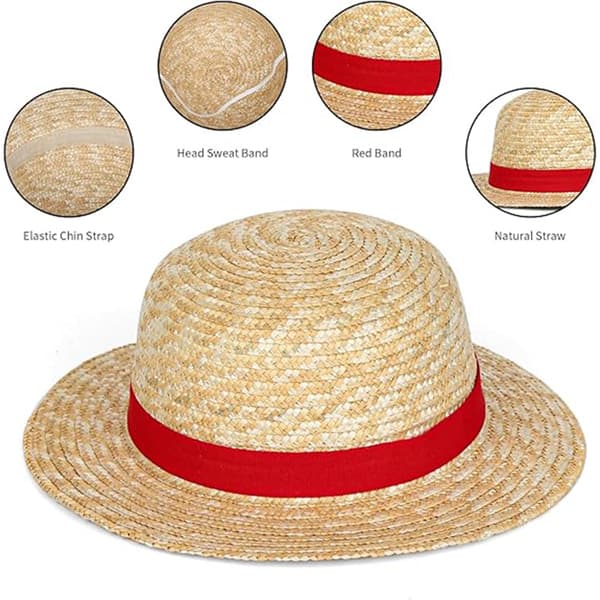 Luffy Stråhat Performance Animation Cosplay Tilbehør Hat Light Yellow 31cm