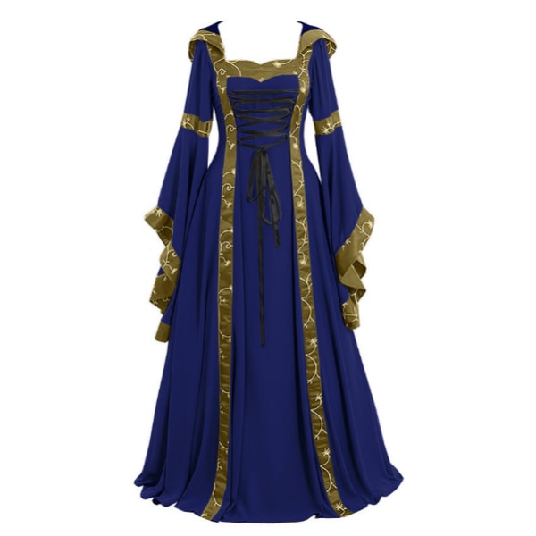 Klänningar i viktoriansk renässans för kvinnor blue 4XL