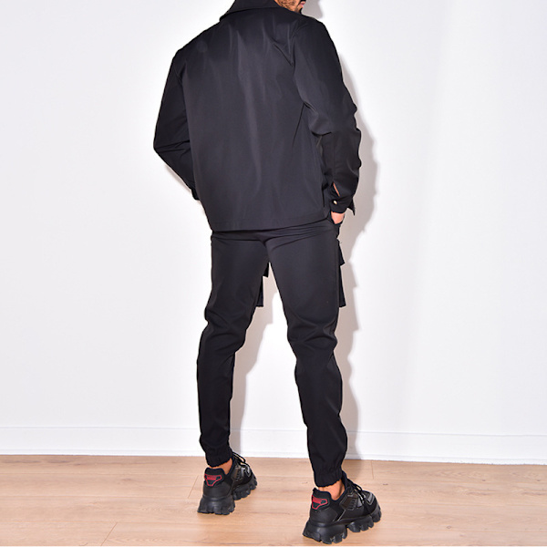 Sweatsuits för män Långärmad Casual 2-delad Black M