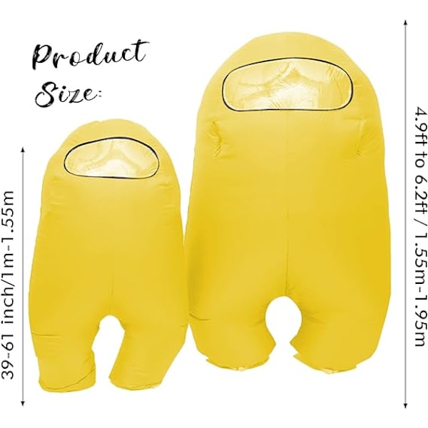Uppblåsbar Astronaut Rymddräkt Uppblåsbar Dräkt Helkroppsdräkt Halloween Cosplay Dräkter Yellow Adult