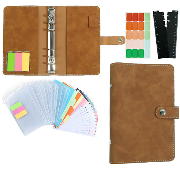 A6 budgetpärm, PU- organizer coffee