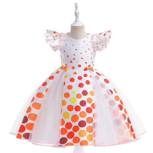 Polka Dot snygg festklänning för tjejer Halloween 120cm